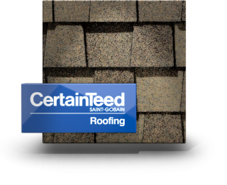 Certainteed shingle image with logo